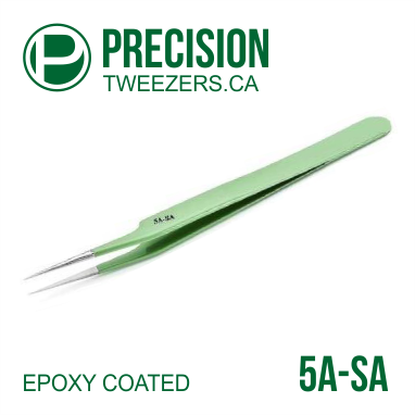 Epoxy Coated - Stainless Steel Tweezers - Model #5A-SA - Medical Grade Precision Tweezers - PrecisionTweezers.ca