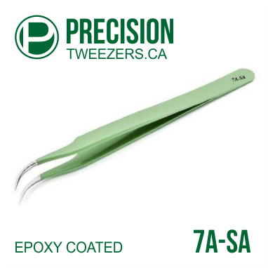 Epoxy Coated - Stainless Steel Tweezers - Model #7A-SA - Medical Grade Precision Tweezers - PrecisionTweezers.ca