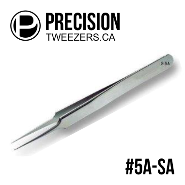 Stainless Steel Tweezers - Model #5A-SA - Medical Grade Precision Tweezers - PrecisionTweezers.ca