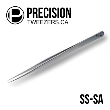 Stainless Steel Tweezers - Model SS-SA - Medical Grade Precision Tweezers - PrecisionTweezers.ca